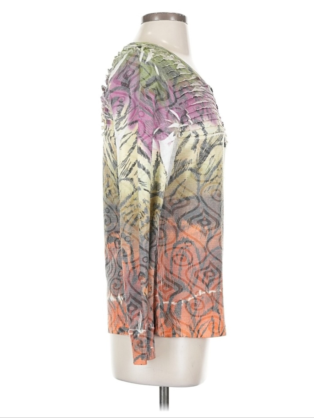 Cubism Multicolor Long Sleeve Blouse Top - Size Small - Picture 16 of 17